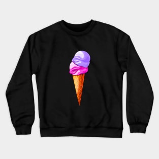 Pink And Purple Ice Cream Cone Crewneck Sweatshirt